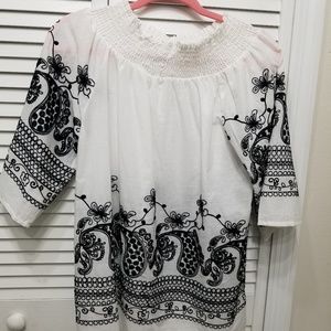 peasant type embroidered top